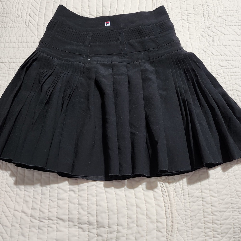 Fila White Line Black Pleated Tennis Skirt Womens Size 0 XS Mini Athletic Golf